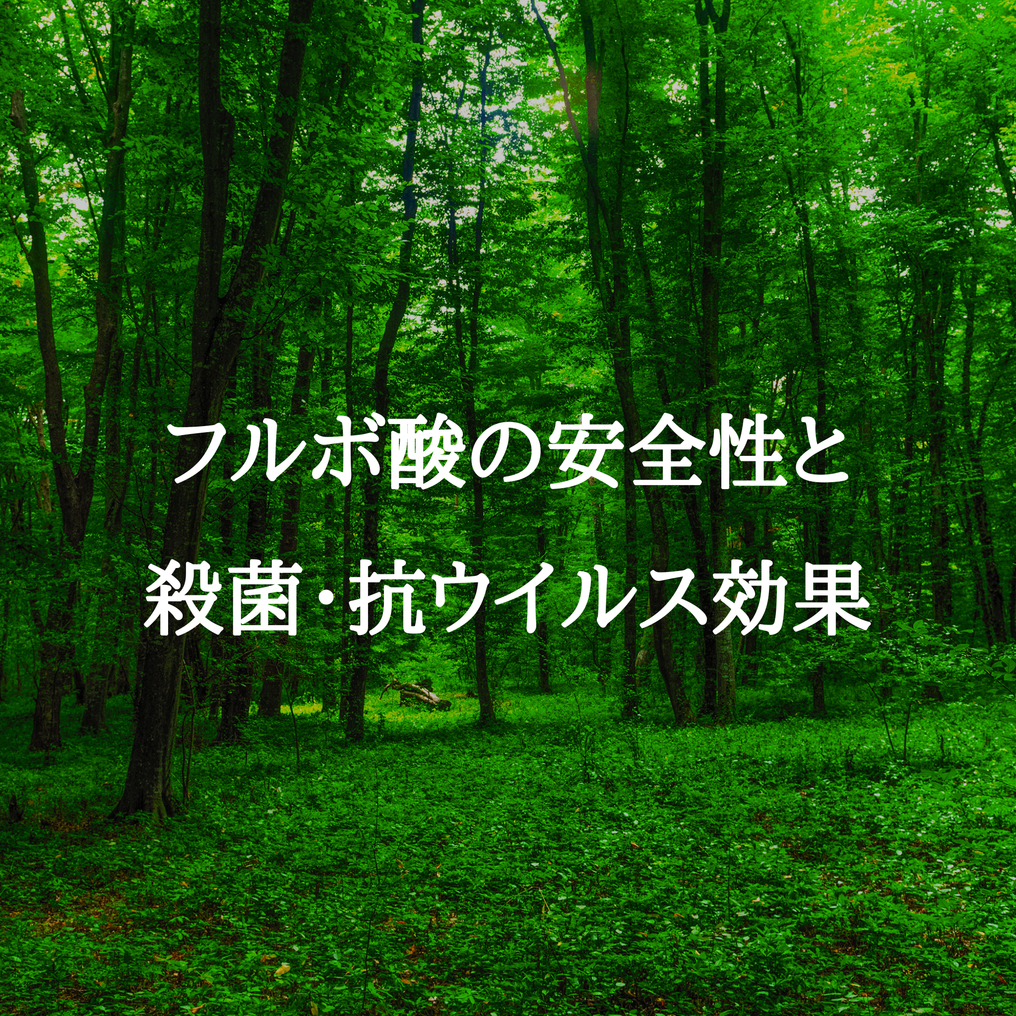 フルボ酸の安全性と殺菌・抗ウイルス効果