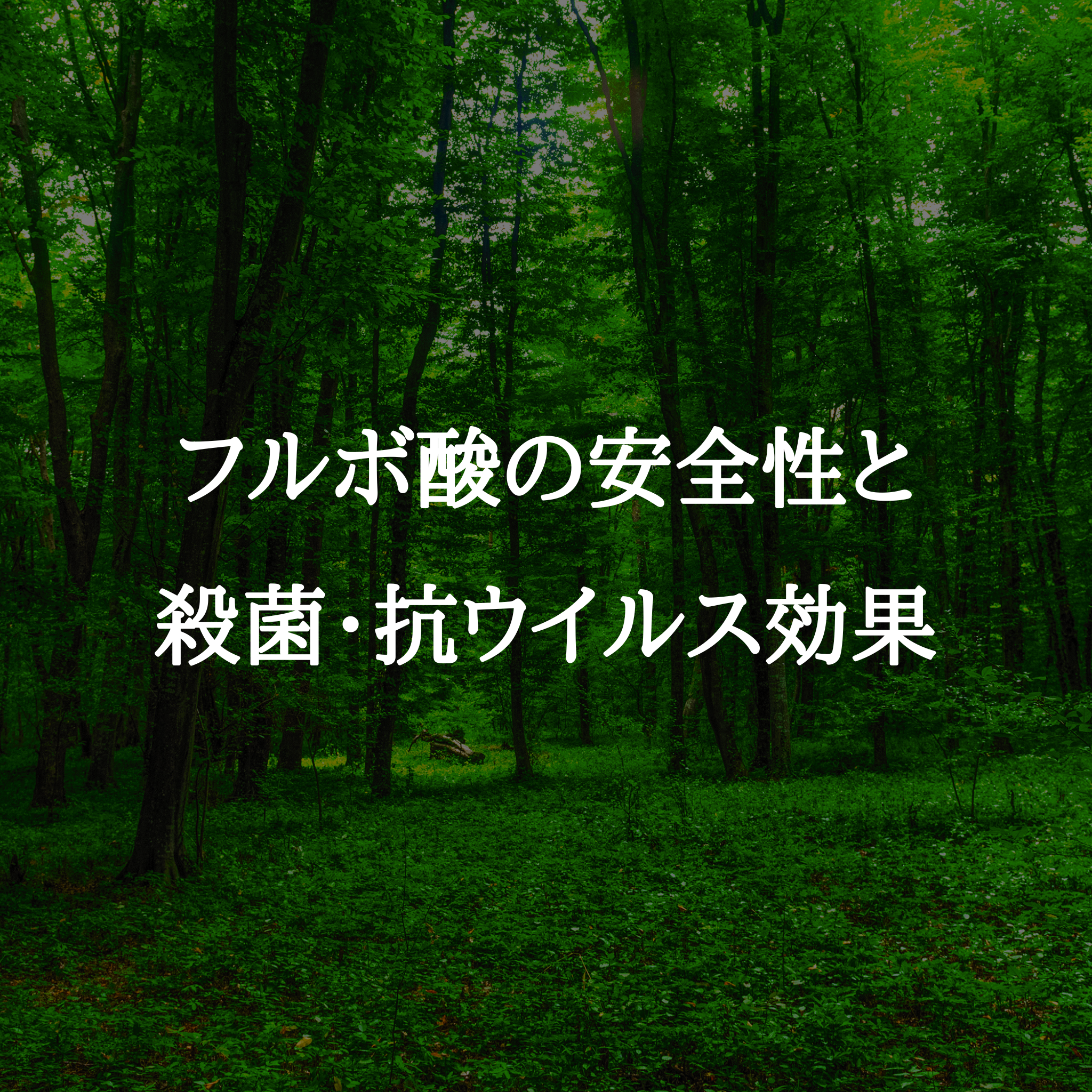 フルボ酸の安全性と殺菌・抗ウイルス効果