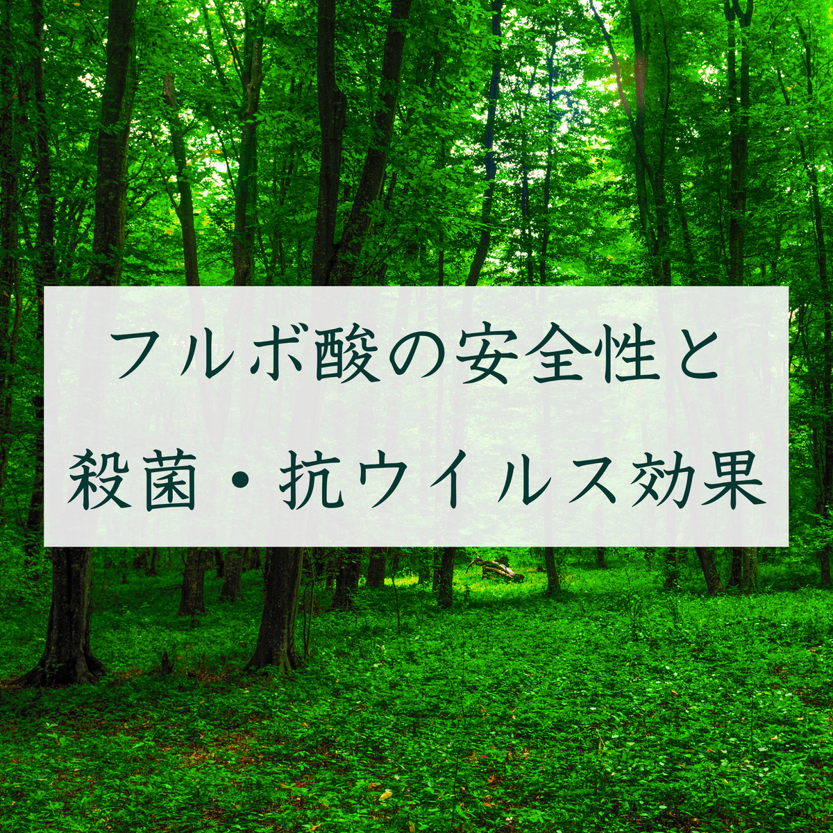 フルボ酸の安全性と殺菌・抗ウイルス効果